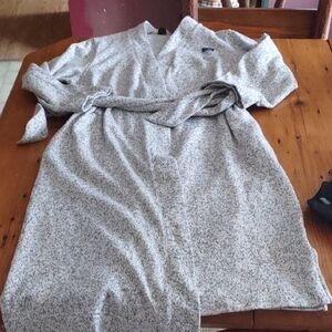 L.L. Bean Gray Heather Sweater Knit Robe